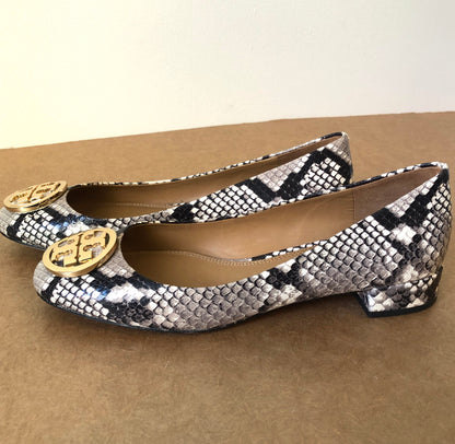 Pre-Owned Reptile Print Leather Benton Ballet Flats, Size 7 M