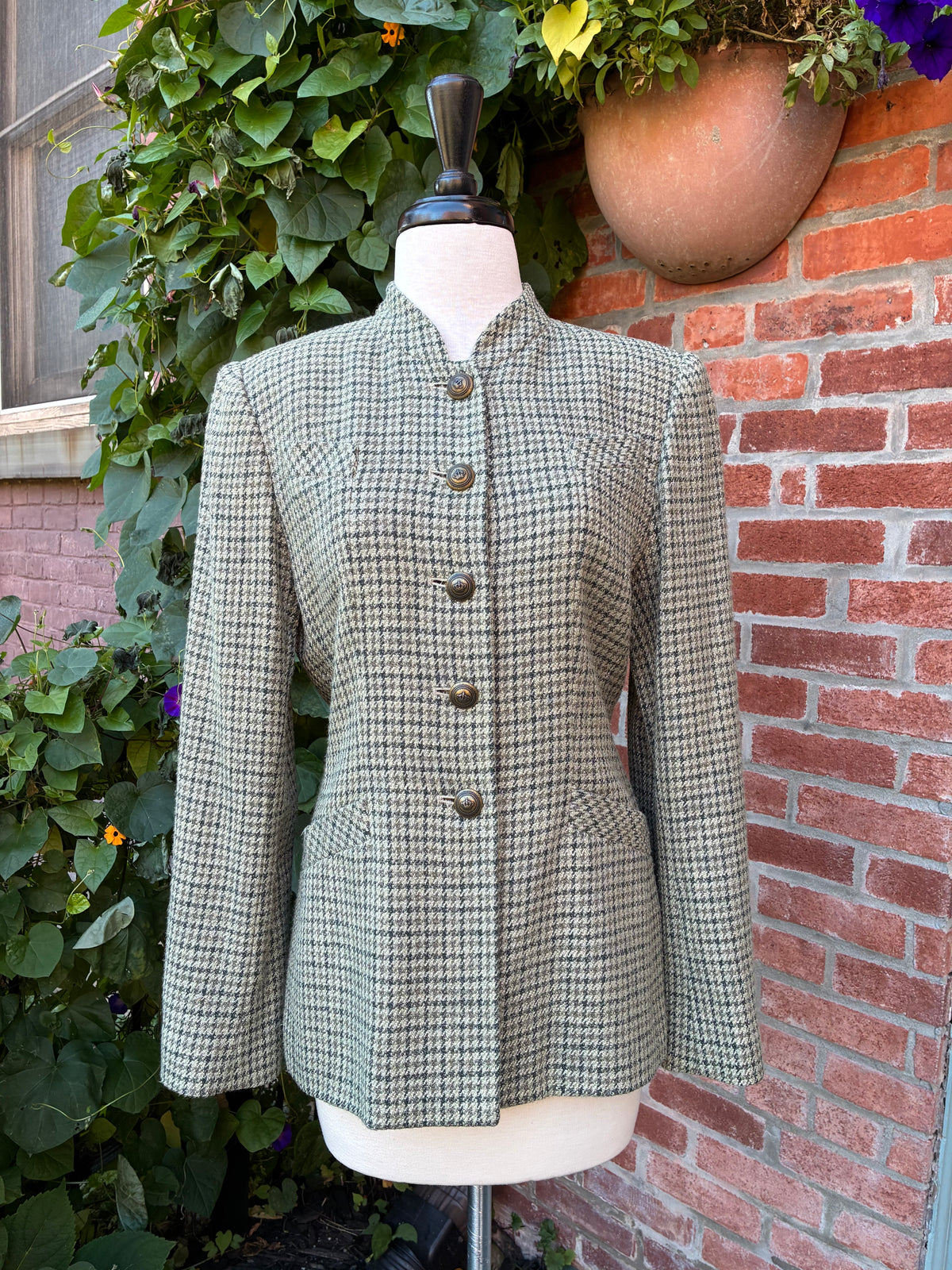 1990’s Carlisle Wool Houndstooth Jacket, Size 4