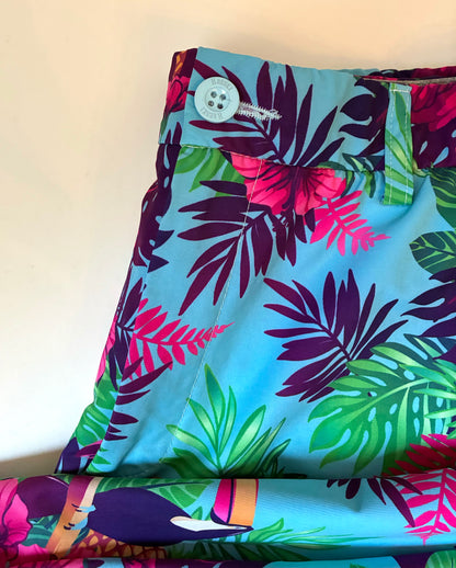Hreski Tropical Print Men’s Golf Shorts, Size 36