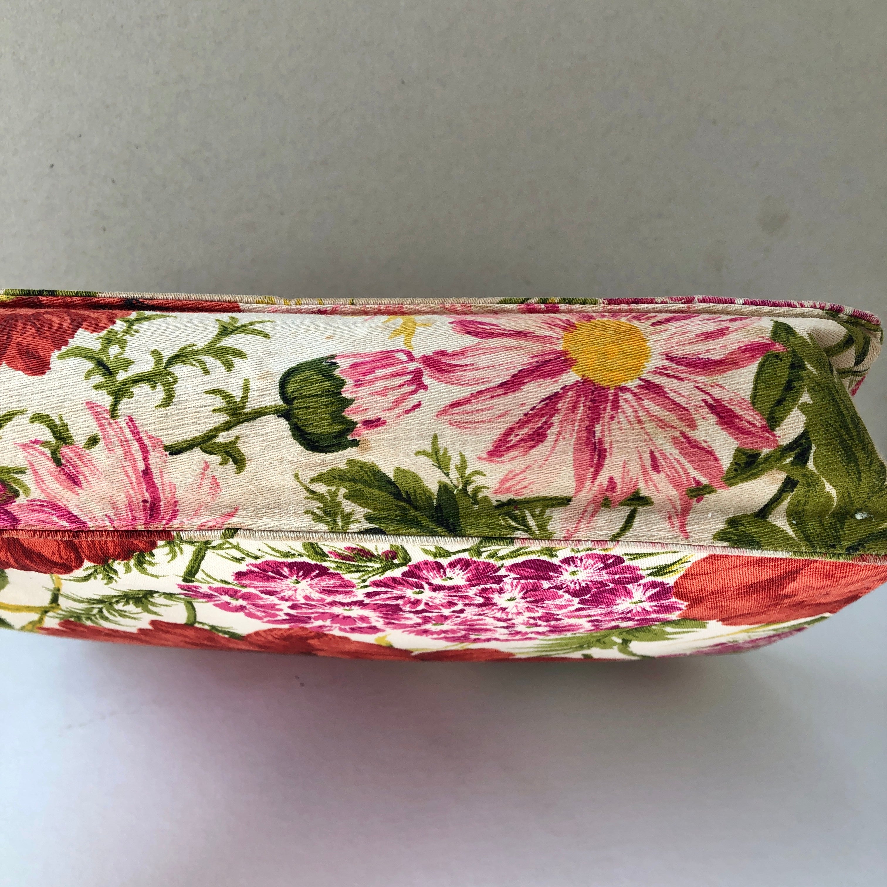 Vintage 1950/60’s Margaret Smith Poppy Floral Print Tote Handbag