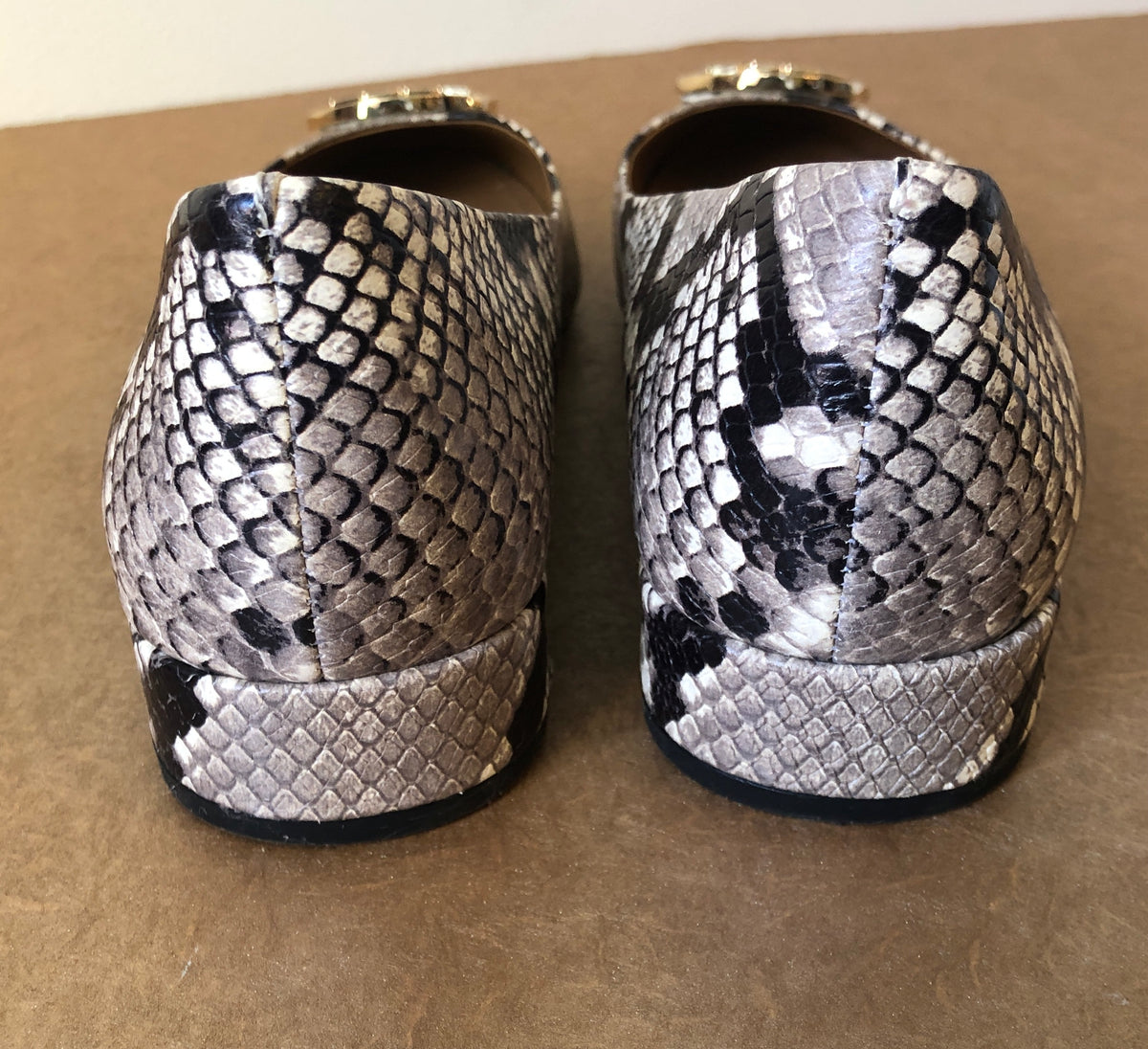 Pre-Owned Reptile Print Leather Benton Ballet Flats, Size 7 M