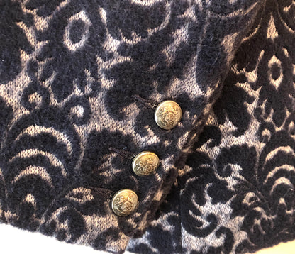 Pre-Owned Cabi Soft Wool Blend Paisley Jacquard Single Button Jacket, Size 6/8