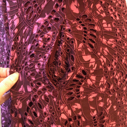 Pre-Owned 2PC Johnny Was Zaragoza Eyelet Embroidered Dress and Double Breasted Coat Set, Size XL