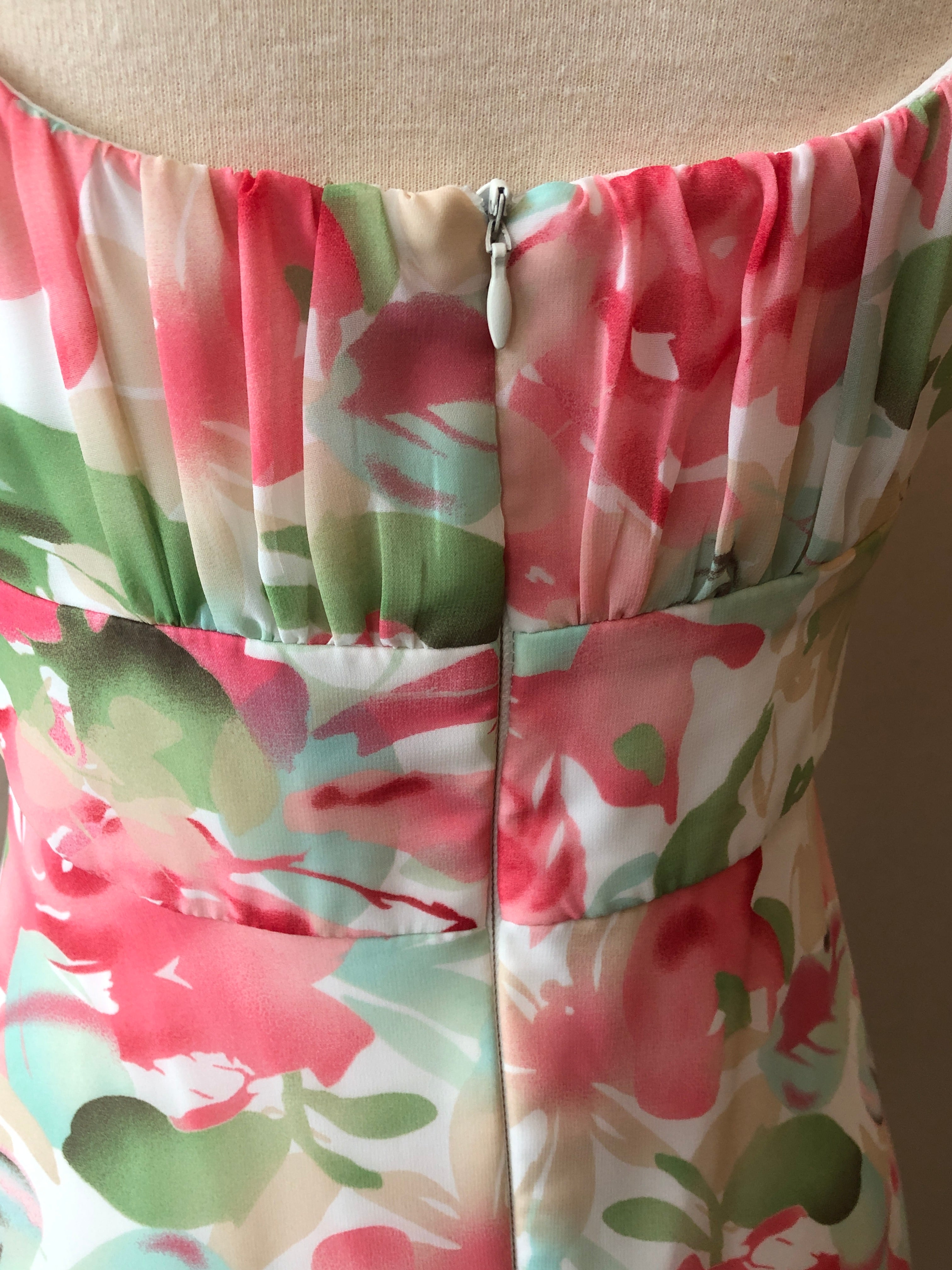 1990’s Lined Dressbarn Romantic Floral Dress, Size 4