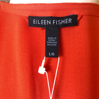 Pre-Owned NWT Eileen Fisher Silk Crepe Georgette Wrap Dress, Size Large