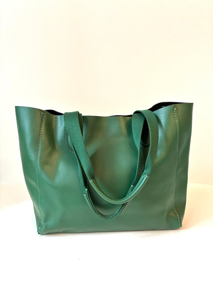 Pre-Owned Coach Green Pebble Leather Derby Tote