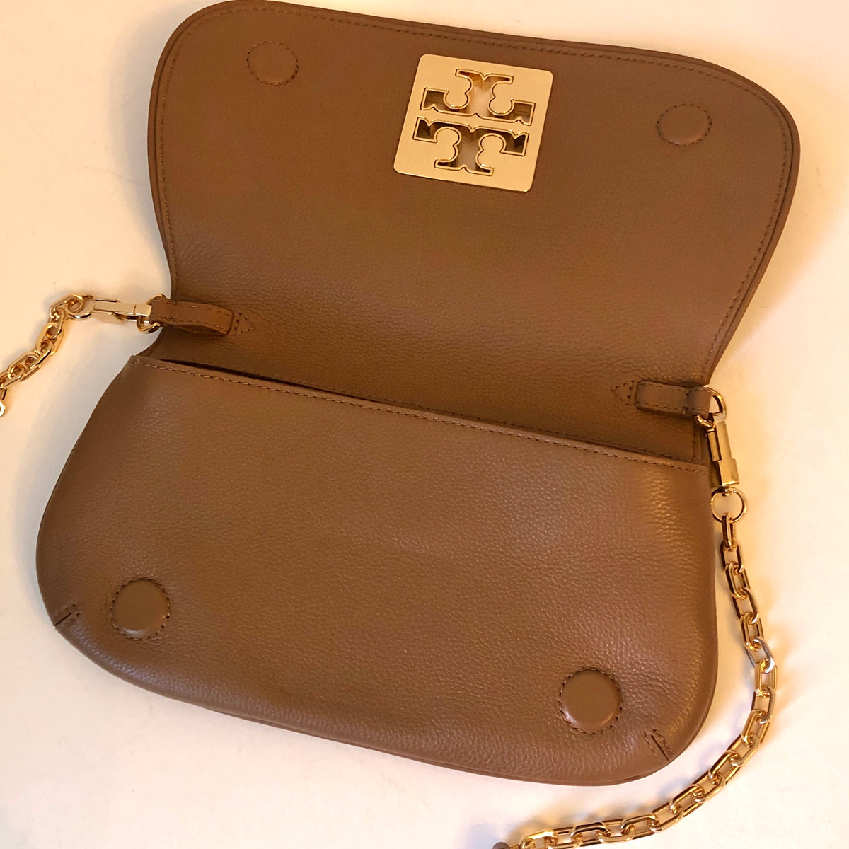 Pre-Owned Tory Burch Pebble Leather Britten Clutch/Crossbody Bag