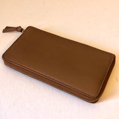 Pre-Owned Tory Burch Pebble Leather Britten Zip Wallet