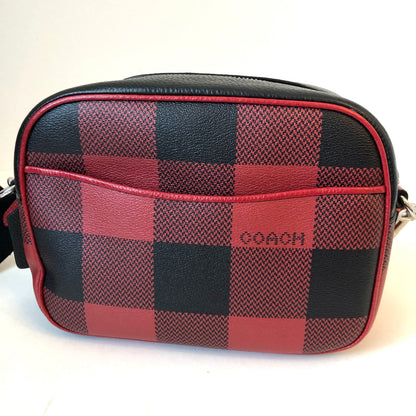 Pre-Owned Coach Buffalo Plaid Leather Dempsey Camera Bag