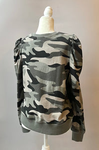 Cynthia Rowley Sage/Black Camouflage Sweatshirt, Size: M