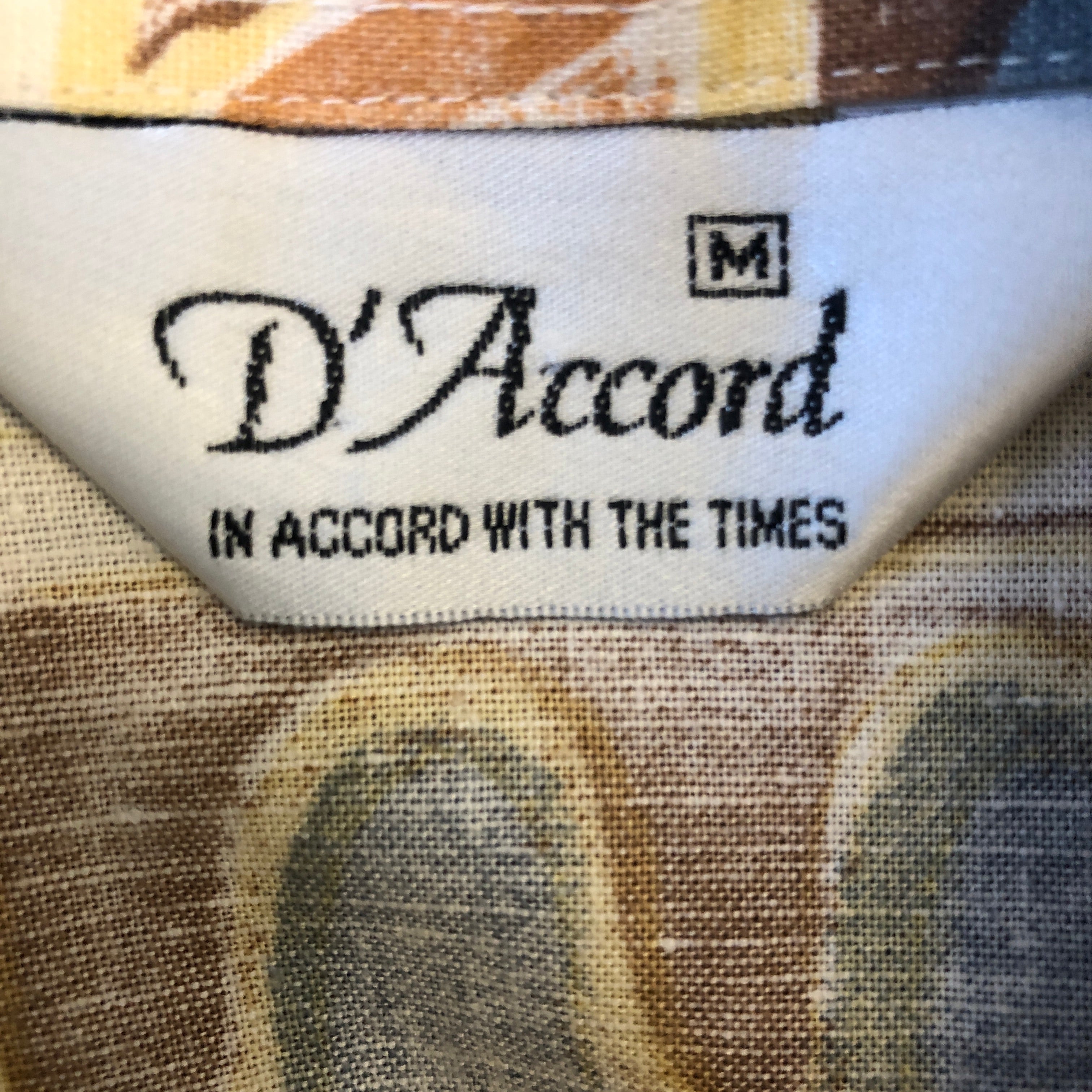 80/90’s D’Accord Island Print Linen Shirt, Size Men’s Medium