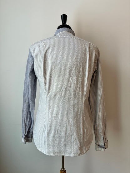 Kolor Pinstripe Blocking Button Down Shirt, 99% Cotton, Size: Medium