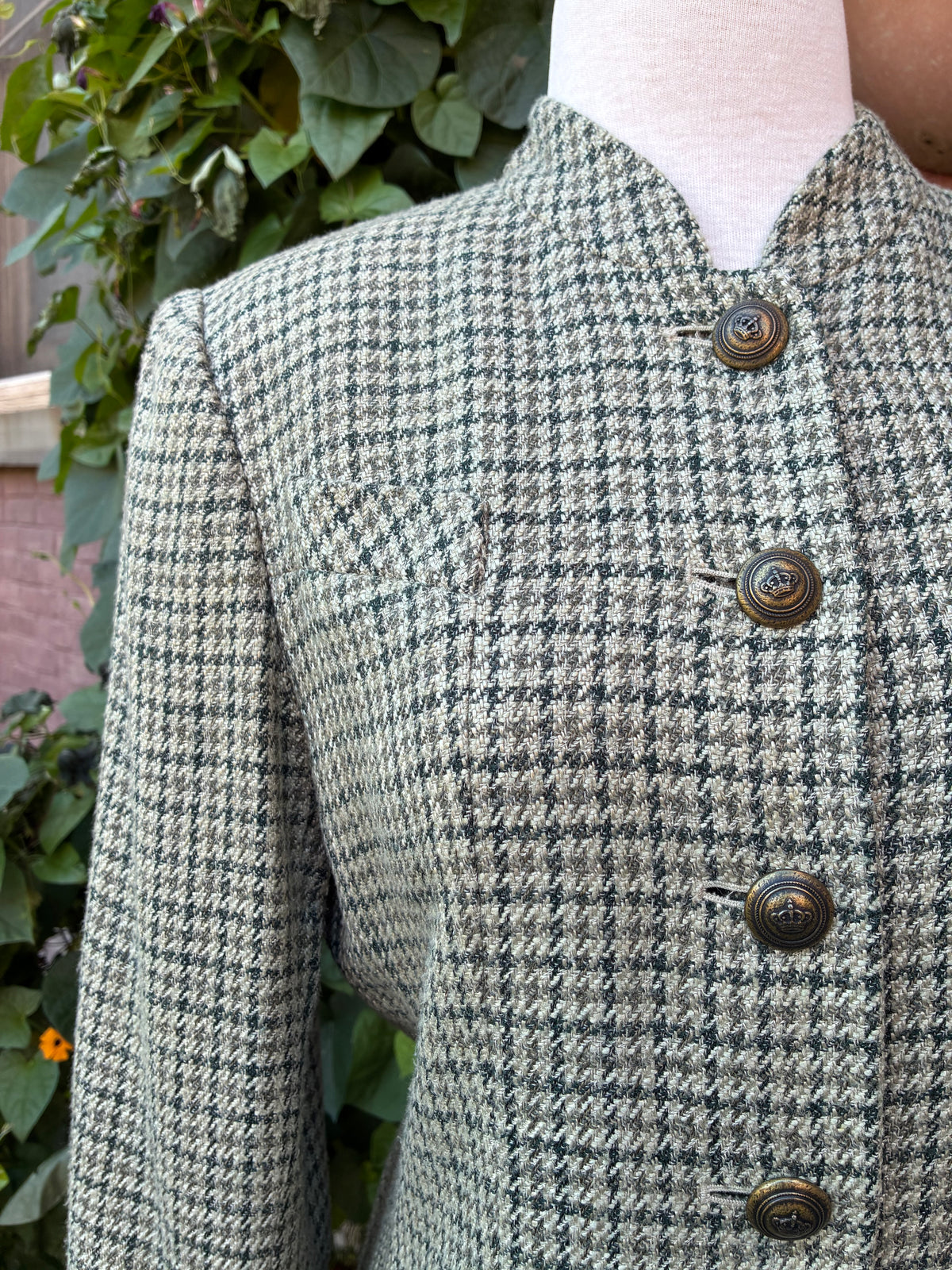 1990’s Carlisle Wool Houndstooth Jacket, Size 4