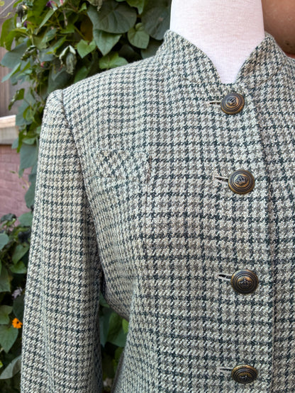 1990’s Carlisle Wool Houndstooth Jacket, Size 4