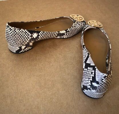 Pre-Owned Reptile Print Leather Benton Ballet Flats, Size 7 M