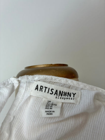 Artisan NY White Babydoll Sleep-dress, 100% Cotton, Size Medium