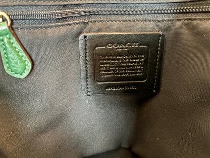 Pre-Owned Coach Green Pebble Leather Derby Tote