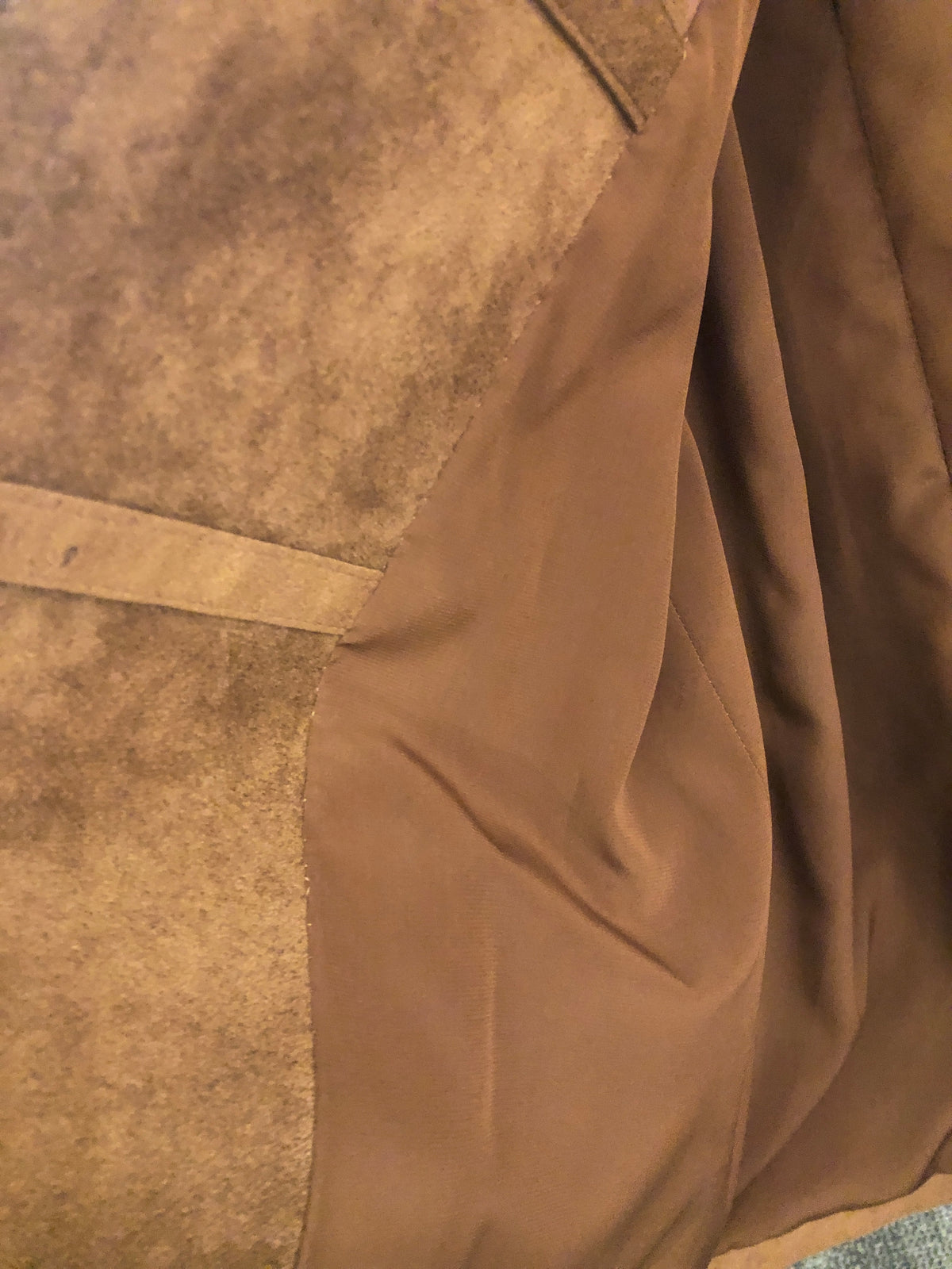 1970’s Hannelore Cocoa Brown Faux Suede Trench Coat, Size 12