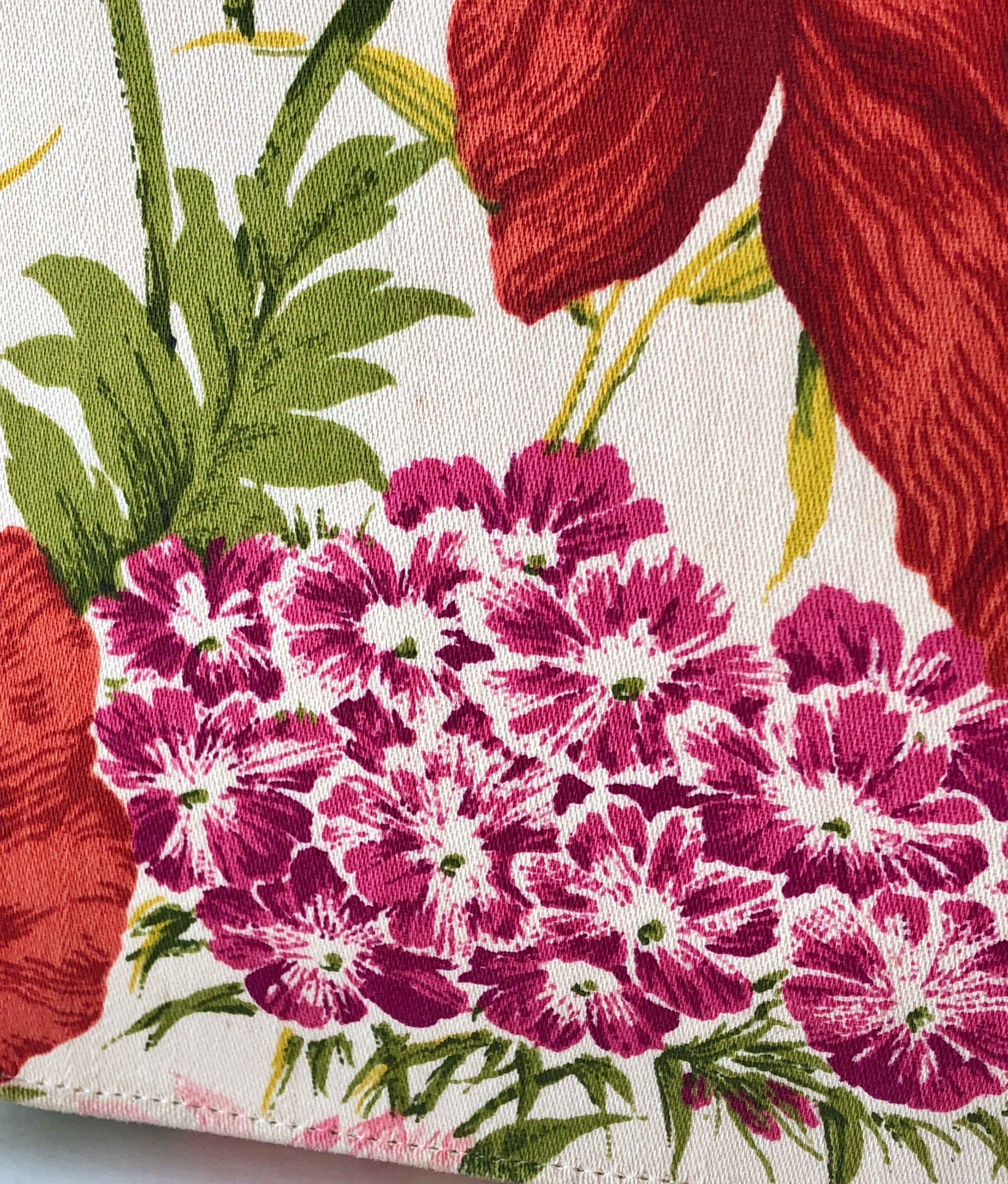 Vintage 1950/60’s Margaret Smith Poppy Floral Print Tote Handbag