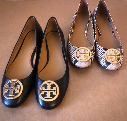 Pre-Owned Tory Burch Chelsea Leather Block Heel Pump, Size 7M