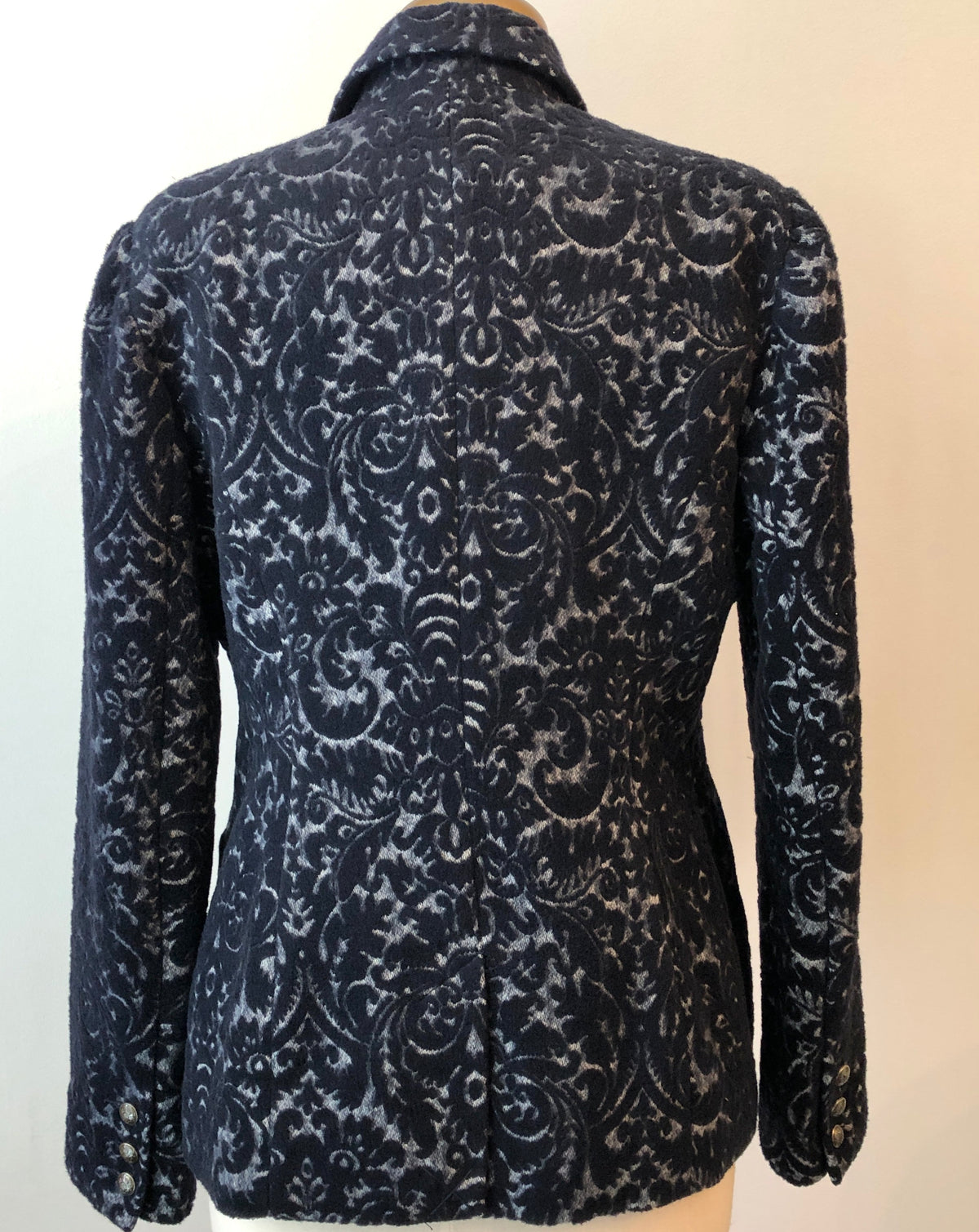 Pre-Owned Cabi Soft Wool Blend Paisley Jacquard Single Button Jacket, Size 6/8