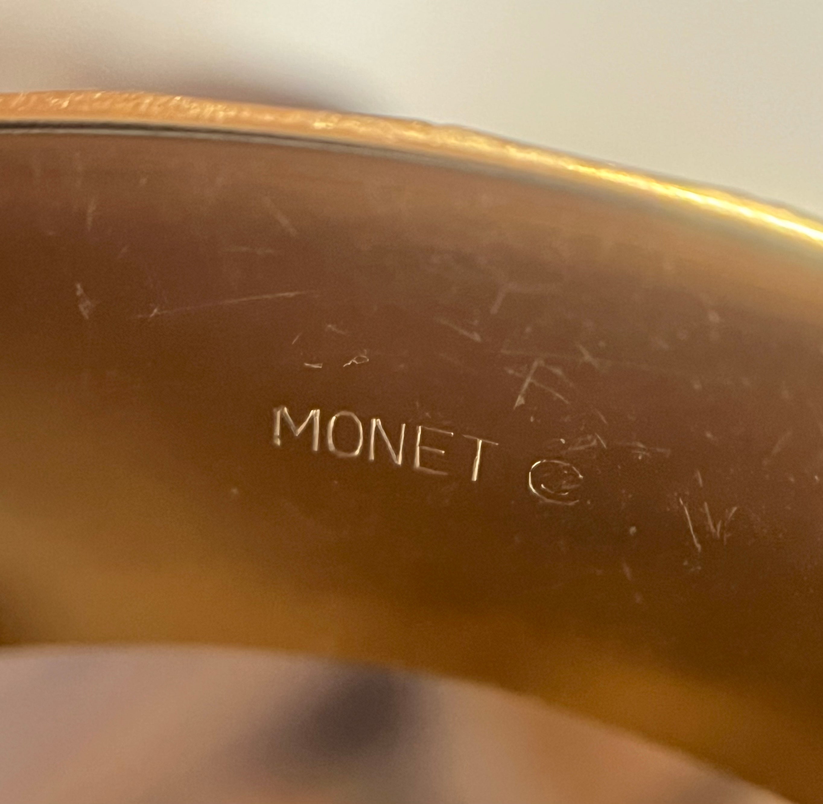 Monet Carved Gold Plated  Metal Bangle