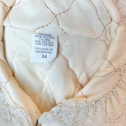 1950’s Quilted Bed Jacket and Pajama Pant Set, Size: 34, Material: Acetate and Cotton (with box)