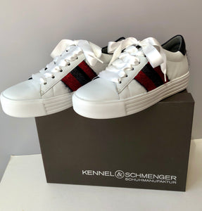 Pre-Owned Never Worn Kennel & Schmenger White Leather Tennis Sneakers, US Size 7 Women’s