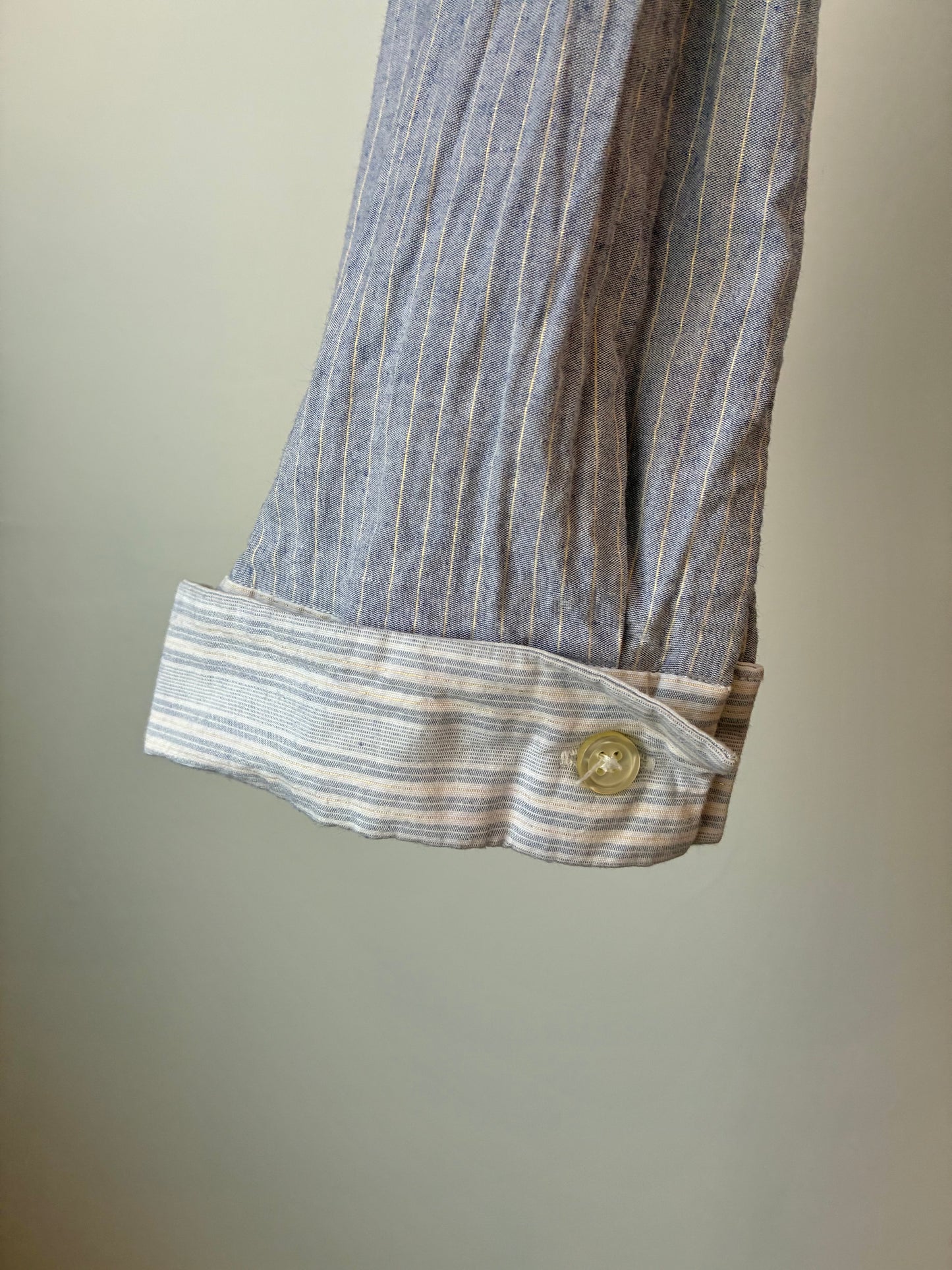 Kolor Pinstripe Blocking Button Down Shirt, 99% Cotton, Size: Medium