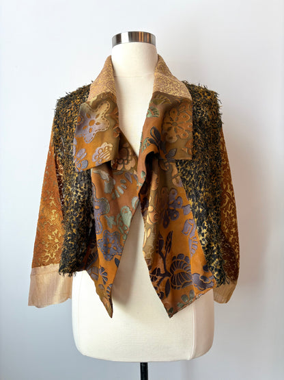 Pre-Owned Y2K Sterling Styles Silk/Organza Open Front Jacket, Size:M/L
