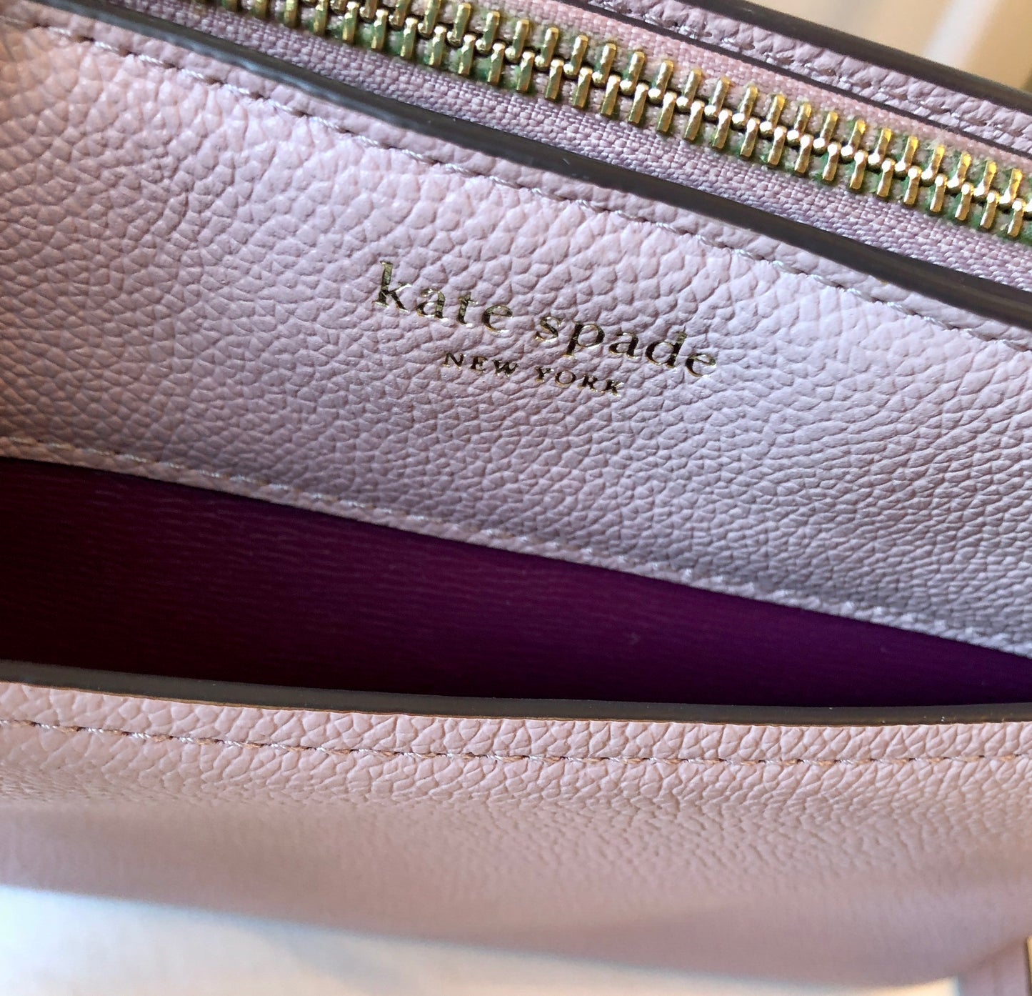 Pre-owned Never Worn Kate Spade Margeaux Mauve Pebble Leather Crossbody Bag