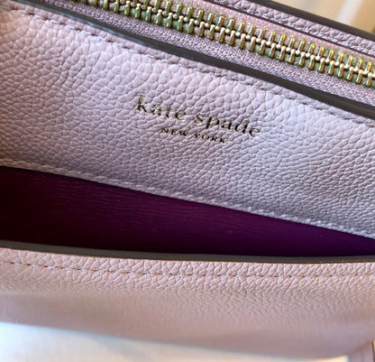 Pre-owned Never Worn Kate Spade Margeaux Mauve Pebble Leather Crossbody Bag
