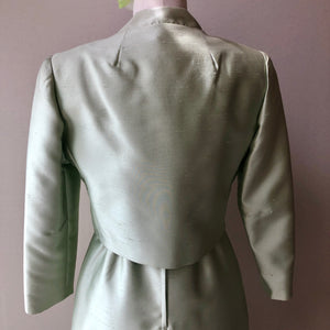 1960’s Parnes Feinstein 2PC Silk and Lace Dress and Jacket, Size 8/10