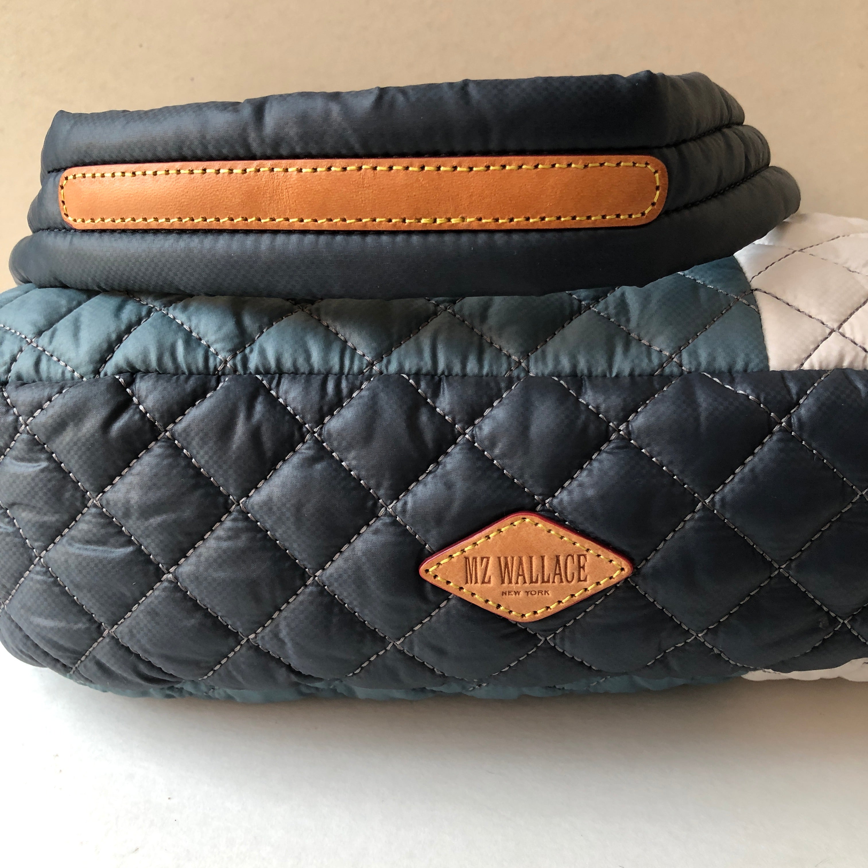 Pre-Owned MZ Wallace Parker Quilted Colorblock Crossbody Satchel Bag