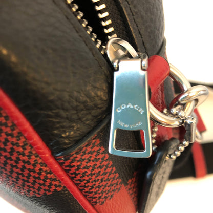 Pre-Owned Coach Buffalo Plaid Leather Dempsey Camera Bag