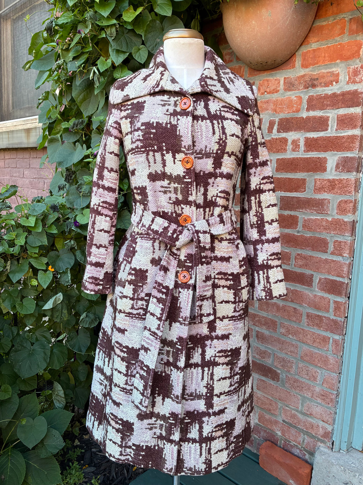 Y2K Pre-Owned Missoni Wool-Blend Knit Jacquard Coat, Size Small
