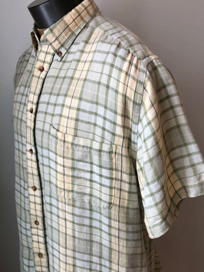 Woods & Gray Plaid Linen/Cotton Blend Shirt, Size Men’s Large