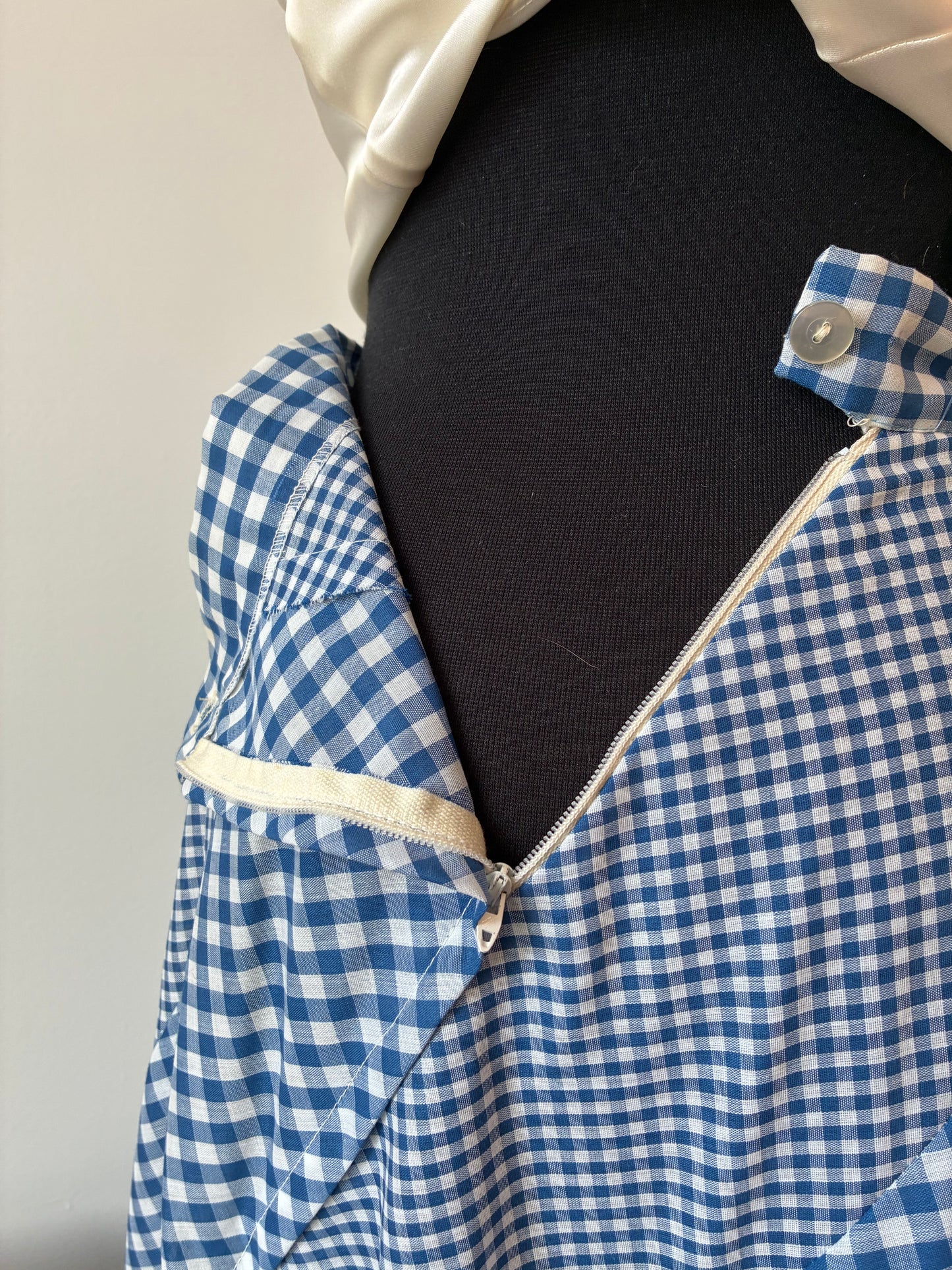 1970’s Pinwheel Contrasting Gingham Maxi Skirt, Size: Small