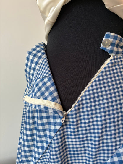 1970’s Pinwheel Contrasting Gingham Maxi Skirt, Size: Small