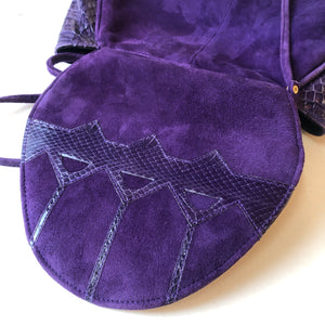 1980’s Purple Suede & Reptile Handbag