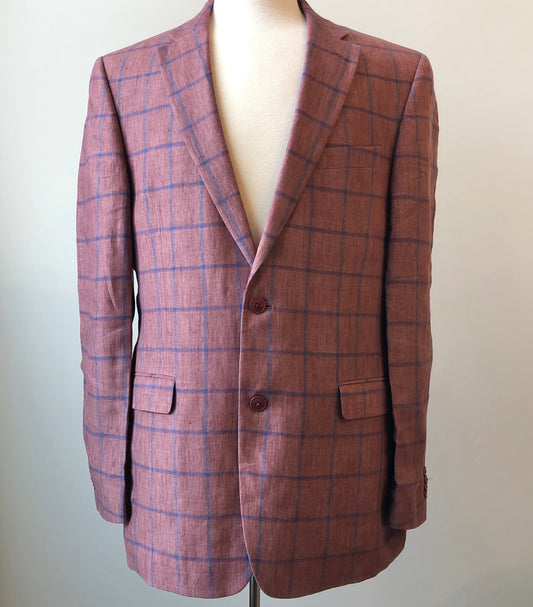 Tommy Hilfiger Men’s Checkered Linen Sport Coat, Size 40 Regular
