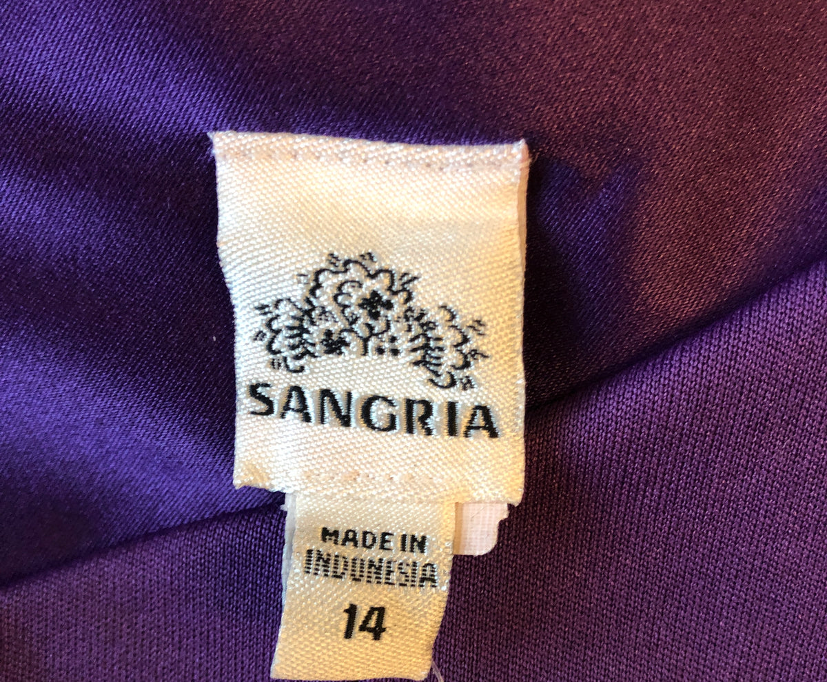 Pre-Owned Sangria Stretch Satin Colorblock Bandage Dress, Size 14