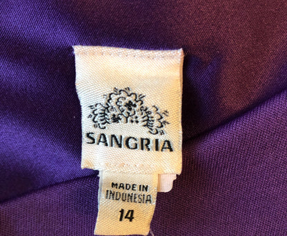 Pre-Owned Sangria Stretch Satin Colorblock Bandage Dress, Size 14