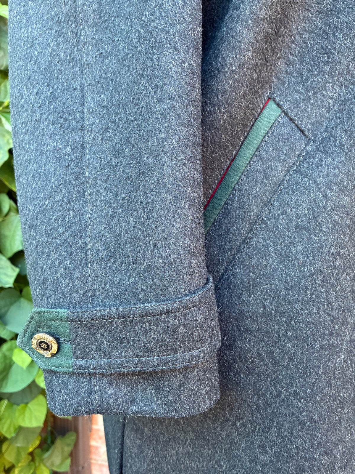70’s/80’s Loden Dark Gray Wool-Blend Trachten Coat, Size Large (12/14)