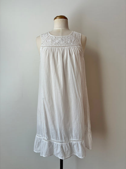Artisan NY White Babydoll Sleep-dress, 100% Cotton, Size Medium