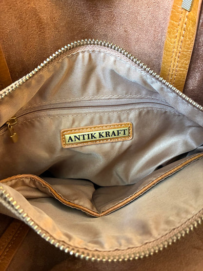 Pre-Owned Antik Kraft Cognac Vegan Leather Bucket Tote