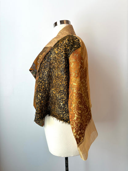 Pre-Owned Y2K Sterling Styles Silk/Organza Open Front Jacket, Size:M/L