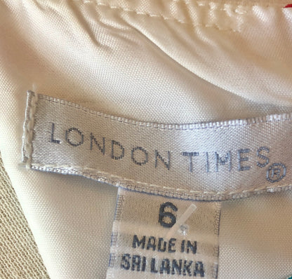 London Times Stretch Cotton Mod Print Sheath Dress, Size Small