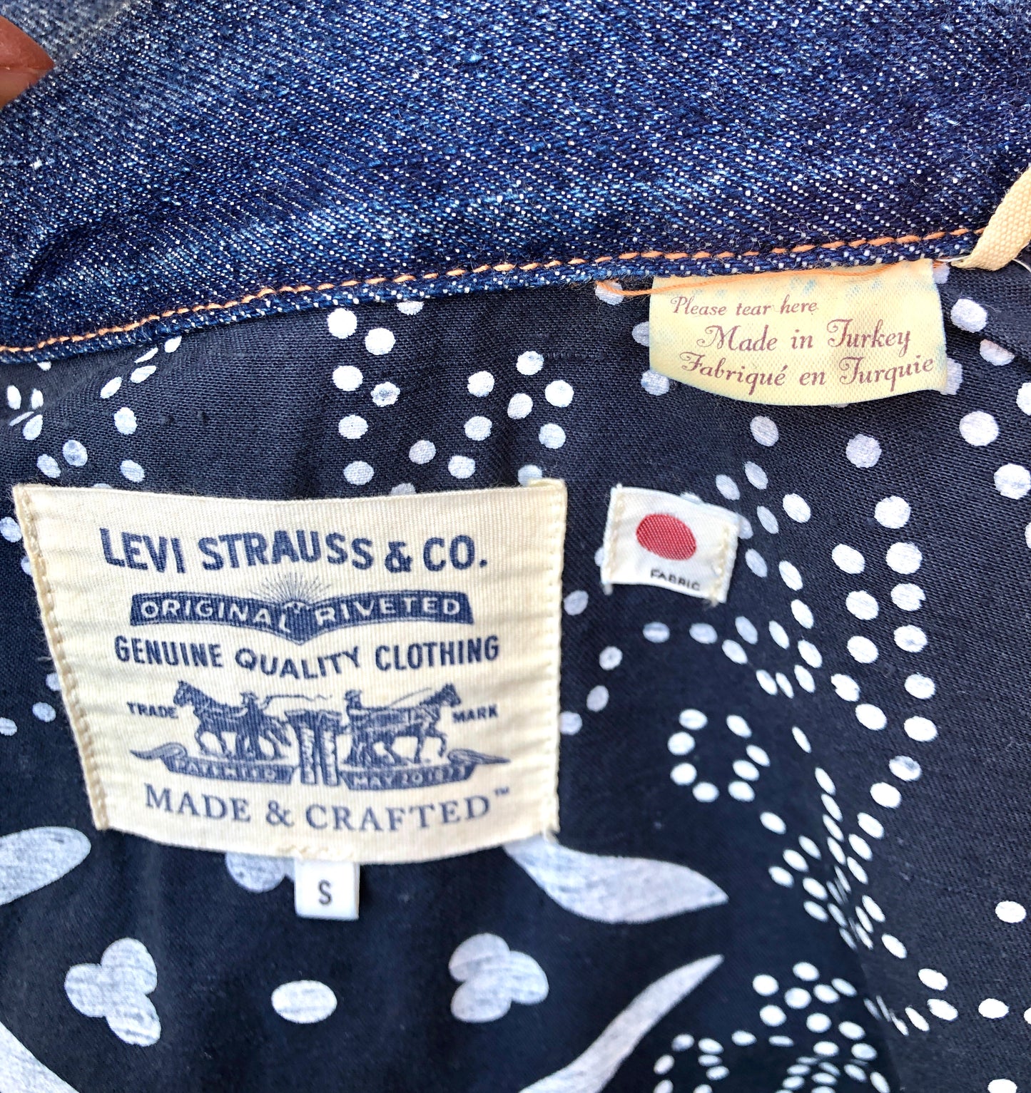 Pre-Owned Levi Strauss Crafted Japanese Neppy Denim Trucker Jacket, Size Men’s Small