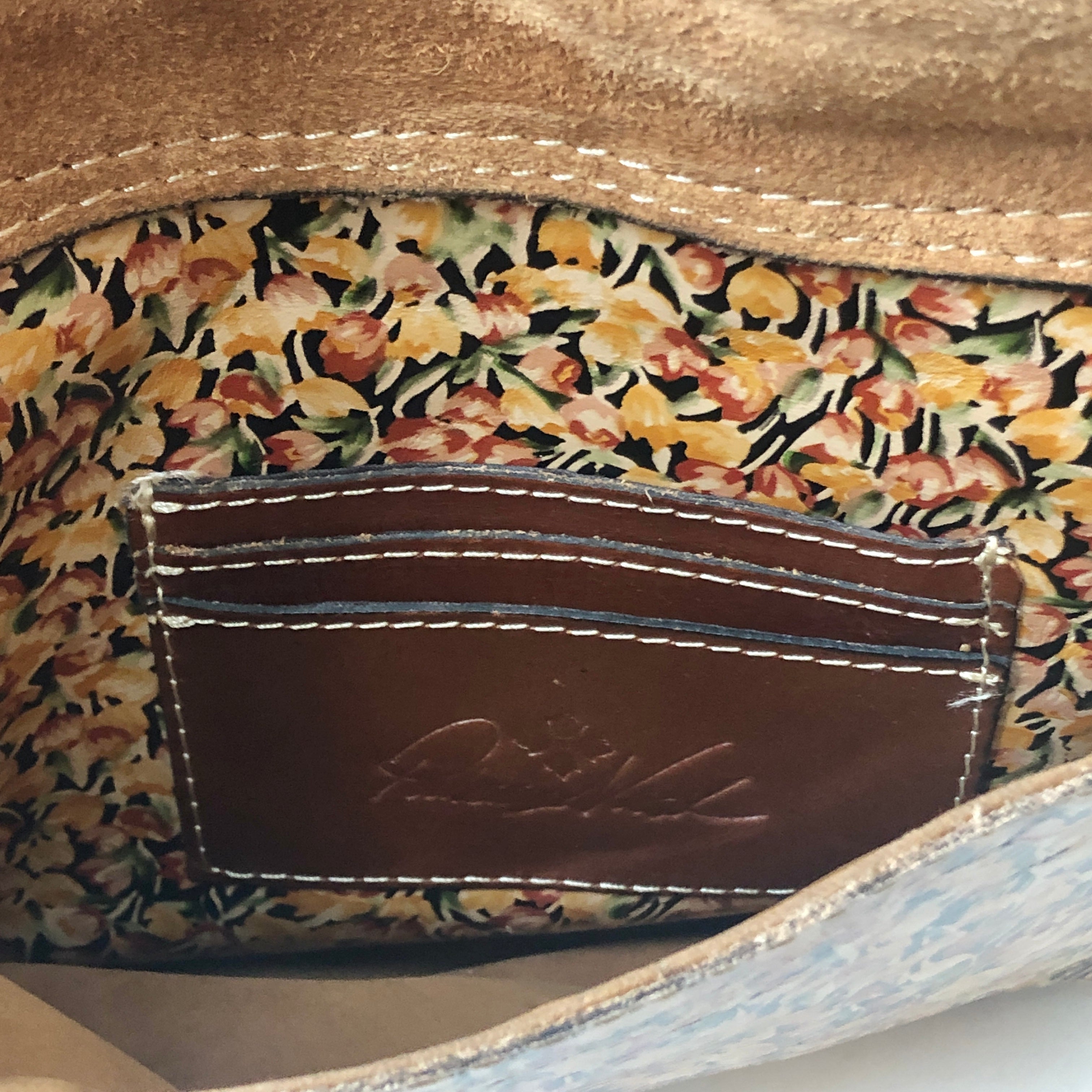 Pre-Owned Patricia Nash Summer Floral Leather Crossbody Bag